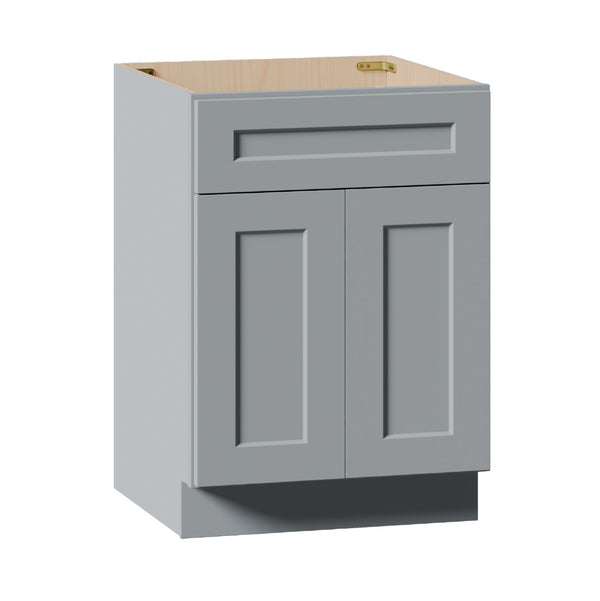 English Elm 24" Gray Shaker Solid Wood Base Cabinet Soft Close Drawer Adjustable Kitchen Bath W5662P465949