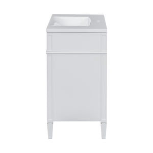 English Elm 36'' Modern Bathroom Vanity with Mirror Cabinet and Sink, Spacious Storage, Soft-Close Doors & Drawers White SW000134AAK-3