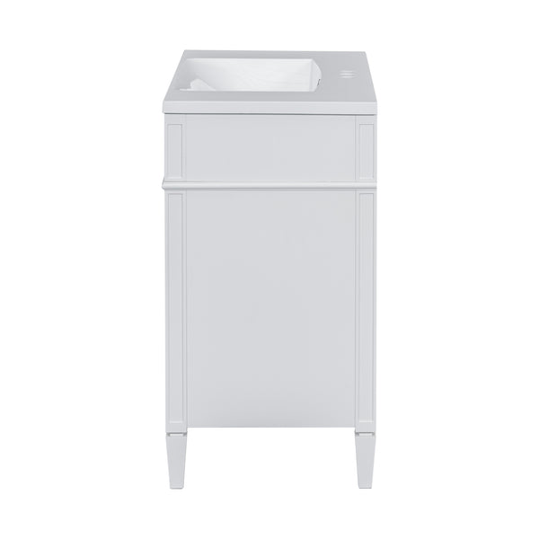 English Elm 36'' Modern Bathroom Vanity with Mirror Cabinet and Sink, Spacious Storage, Soft-Close Doors & Drawers White SW000134AAK-3