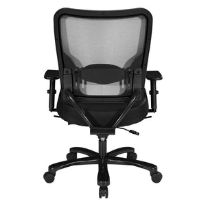 OSP Home Furnishings Big and Tall Ergonomic Office Chair with Lumbar Support Steel Base 400 Lb Capacity 75-A773-R107