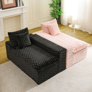 English Elm Luxury Color-Block Turtle Velvet Multifunctional Sofa - Cozy, Stylish Living Room Furniture For Any Space W3371S00051