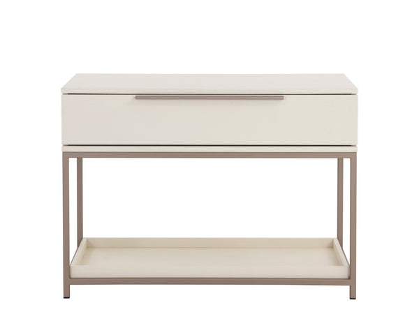 Sunpan Rebel Nightstand - Modern Oak Wood Design with Soft Closing Drawer and Elegant Gold Hardware Accents Large - 38W x 20D x 27.25H