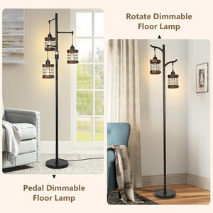 English Elm Arc Floor Lamp Solid Wood Iron Shade Dimmable Led Industrial Farmhouse Living Room W2738P448446