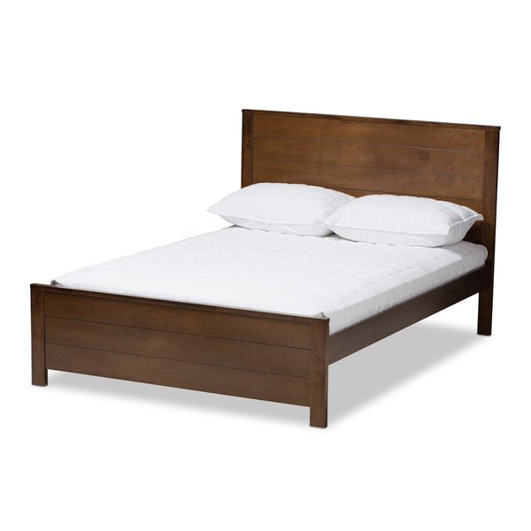 Baxton Studio Baxton Studio Catalina Full Platform Bed - Modern Mission Style Brown Wood Frame for Cozy Spaces HT1702-Walnut Brown-Full