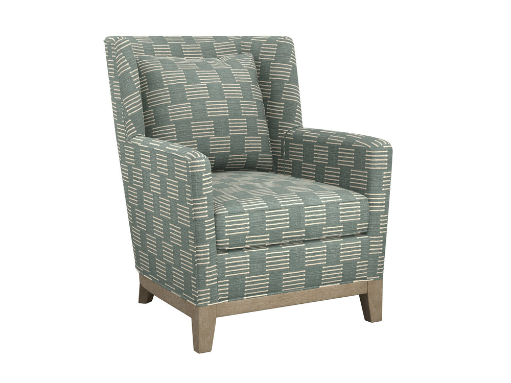 Lexington Atlas Lexington Home Brands Upholstered Accent Chair with Ultra Down Plush Cushioning and Welt Trim Blue/Aqua / Green 7861-11-70