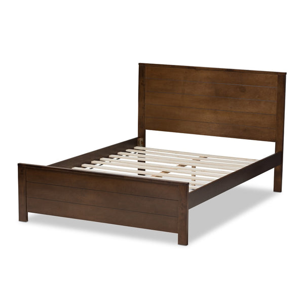 Baxton Studio Baxton Studio Catalina Full Platform Bed - Modern Mission Style Brown Wood Frame for Cozy Spaces HT1702-Walnut Brown-Full