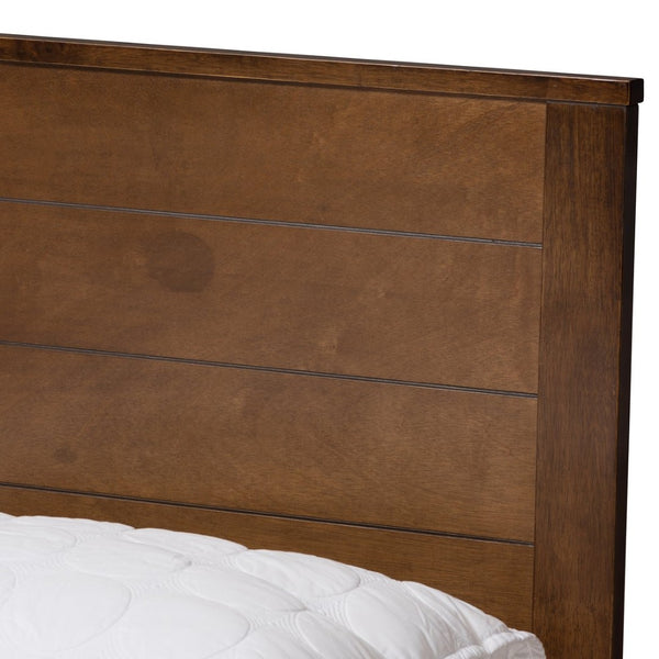 Baxton Studio Baxton Studio Catalina Full Platform Bed - Modern Mission Style Brown Wood Frame for Cozy Spaces HT1702-Walnut Brown-Full