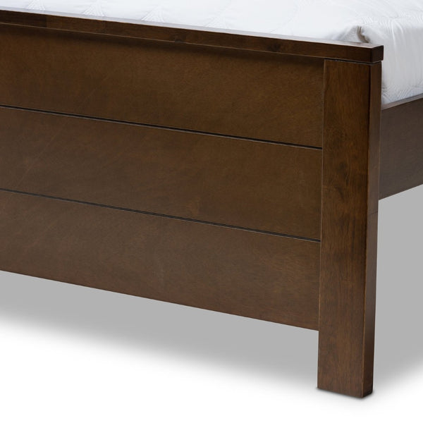 Baxton Studio Baxton Studio Catalina Full Platform Bed - Modern Mission Style Brown Wood Frame for Cozy Spaces HT1702-Walnut Brown-Full