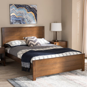Baxton Studio Baxton Studio Catalina Full Platform Bed - Modern Mission Style Brown Wood Frame for Cozy Spaces HT1702-Walnut Brown-Full