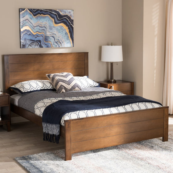 Baxton Studio Baxton Studio Catalina Full Platform Bed - Modern Mission Style Brown Wood Frame for Cozy Spaces HT1702-Walnut Brown-Full