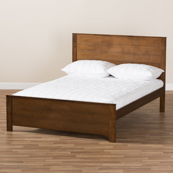 Baxton Studio Baxton Studio Catalina Full Platform Bed - Modern Mission Style Brown Wood Frame for Cozy Spaces HT1702-Walnut Brown-Full