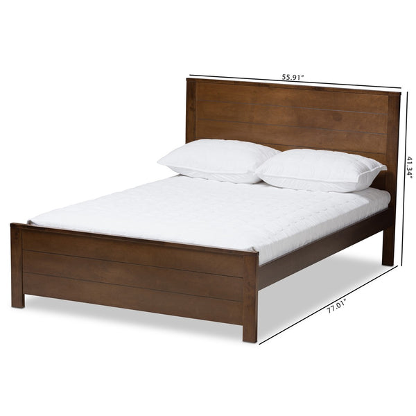 Baxton Studio Baxton Studio Catalina Full Platform Bed - Modern Mission Style Brown Wood Frame for Cozy Spaces HT1702-Walnut Brown-Full