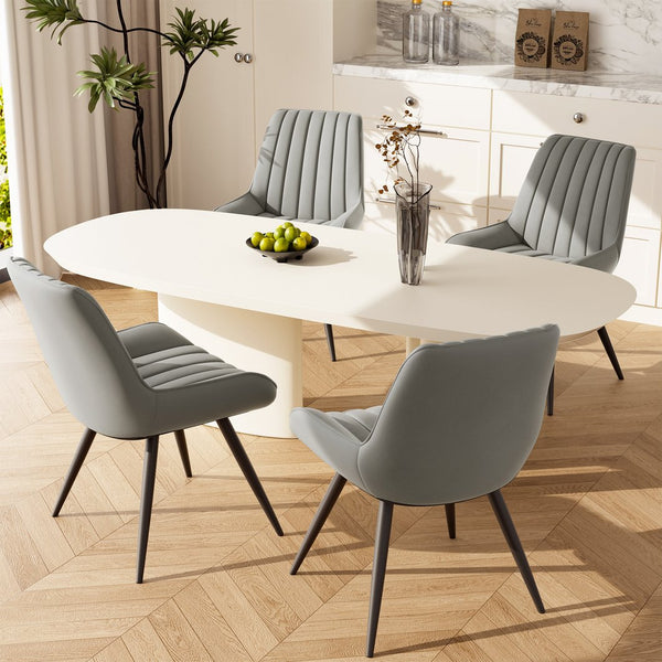 English Elm Modern Dining Chairs Set Of 2 - Comfy Upholstered Fabric Seating With Metal Legs For Any Space T3950P394358