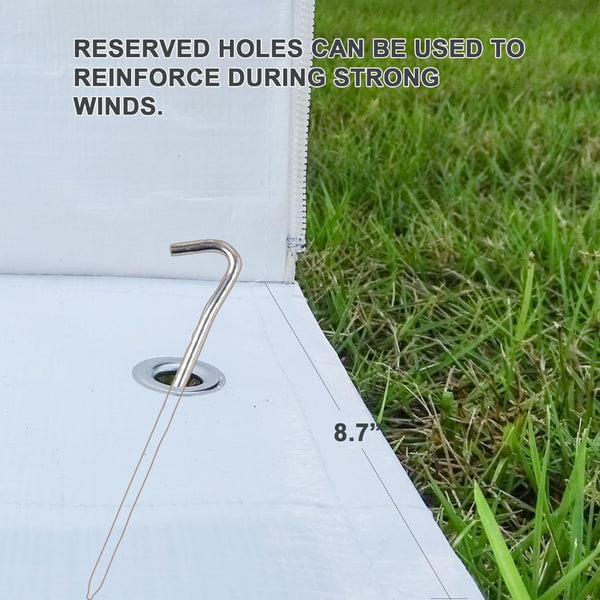 English Elm Gazebo Cover Weatherproof Pe Enclosure for 8x8 Metal Frames with Zippered Entry W1859P419595