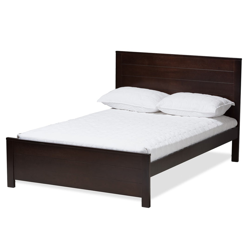 Baxton Studio Baxton Studio Catalina Full Platform Bed - Modern Mission Style Dark Brown Wood for Timeless Elegance HT1702-Espresso Brown-Full