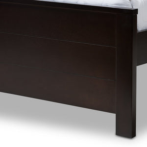 Baxton Studio Baxton Studio Catalina Full Platform Bed - Modern Mission Style Dark Brown Wood for Timeless Elegance HT1702-Espresso Brown-Full