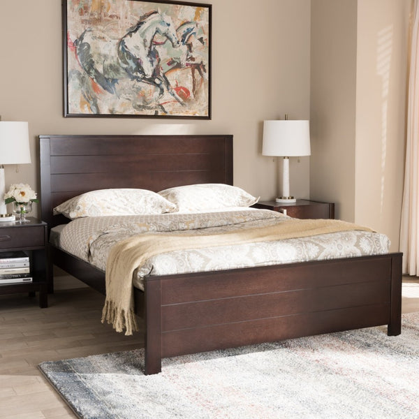 Baxton Studio Baxton Studio Catalina Full Platform Bed - Modern Mission Style Dark Brown Wood for Timeless Elegance HT1702-Espresso Brown-Full