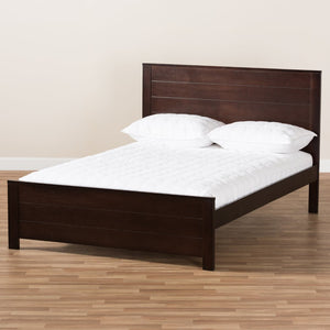 Baxton Studio Baxton Studio Catalina Full Platform Bed - Modern Mission Style Dark Brown Wood for Timeless Elegance HT1702-Espresso Brown-Full