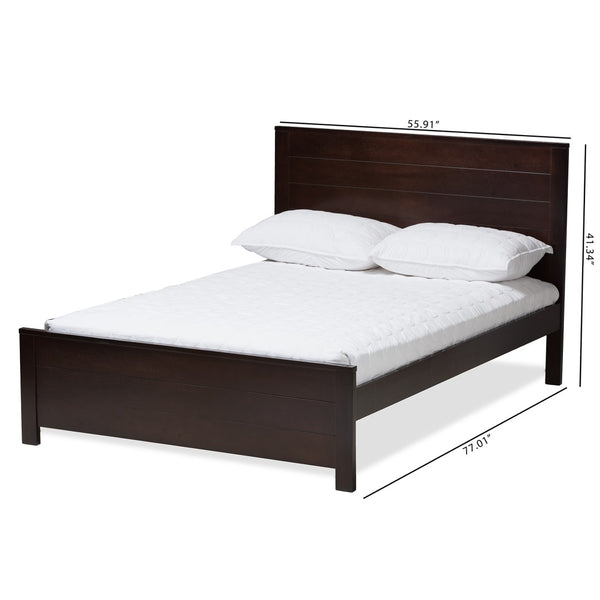 Baxton Studio Baxton Studio Catalina Full Platform Bed - Modern Mission Style Dark Brown Wood for Timeless Elegance HT1702-Espresso Brown-Full
