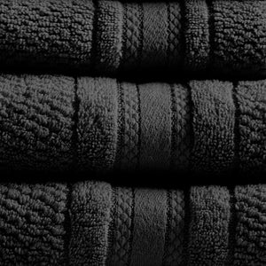 JLA Home Madison Park Essentials - Super Super Soft Cotton Quick Dry Bath Towel Set 6-Piece — Antimicrobial, OEKO-TEX Certified Luxury Black MPE73-1024