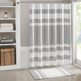 Madison Park Spa Waffle Transitional Shower Curtain with 3M Treatment MP70-4983 Grey