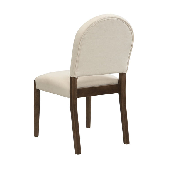 English Elm Christopher Knight Home® - Dining Mid Century Fabric Upholstered Armless Side Chairs Set of 2 with Rubberwood Frame and Tapered Legs, Comfortable Backrest, Easy Assembly Beige,Walnut N771P361492T