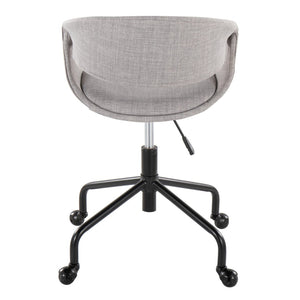 English Elm Task Chair with Chrome Five Star Base Grey Fabric Seat for Modern Home Office Use B202P474180