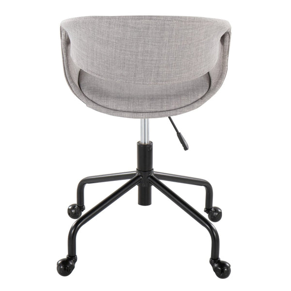 English Elm Task Chair with Chrome Five Star Base Grey Fabric Seat for Modern Home Office Use B202P474180