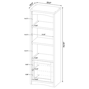 English Elm Stott Contemporary White 3-Shelf Media Tower with Framed Door, Adjustable Shelf & Display Space B062P299838