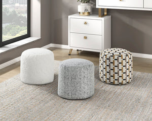 English Elm Cylindrical Multi-Color Pouf – Stylish Jacquard Upholstered Ottoman, Non-Slip Footstool & Chair B011P251653