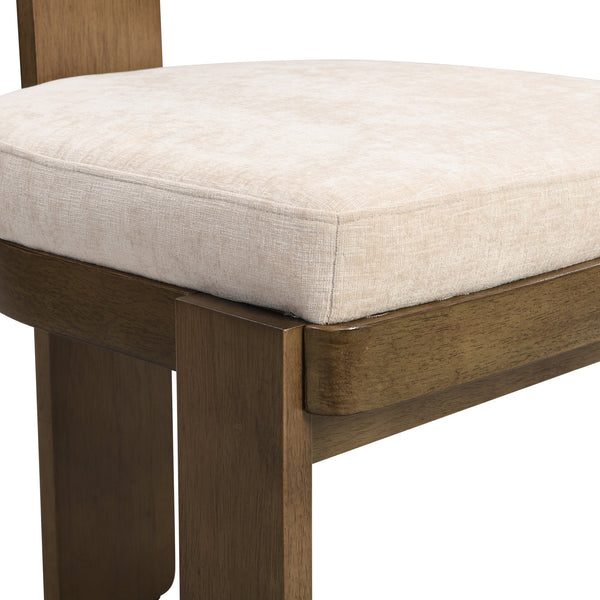 English Elm Christopher Knight Home® - Upholstered Modern Dining Chairs Set of 2 with Comfortable Fabric Seats, Solid Rubber Wood Legs, 330lb capacity and Timeless Design Beige N779P236964A