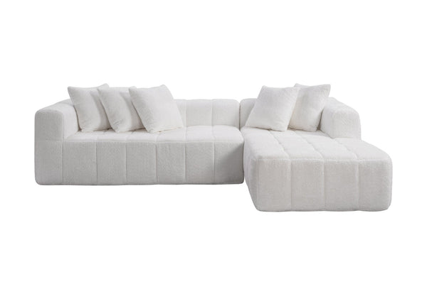 English Elm 107.9"cloud Modular Sectional with Deep Plush Seats Low Profile Lounge Sofa White W5515S00014