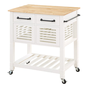 OSP Home Furnishings Stafford Kitchen Cart White