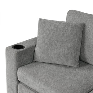 English Elm 101.2" Modular Chenille Sectional Sofa with Tufted Cushions and Deep Seating for Living Room Gray N719S001935E