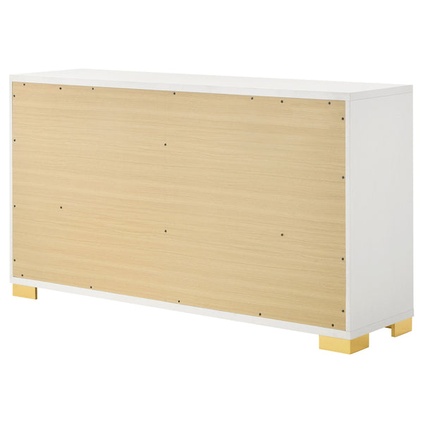 English Elm Medici Contemporary 6-Drawer Dresser With Chic Bar Pulls For Modern Storage Solutions In White B062P353274