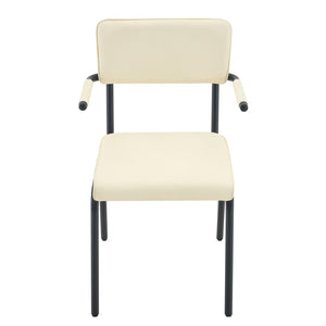 English Elm Dining Chairs Set of 2 Velvet Upholstered with Hangable Arms and Metal Legs W3493P449279