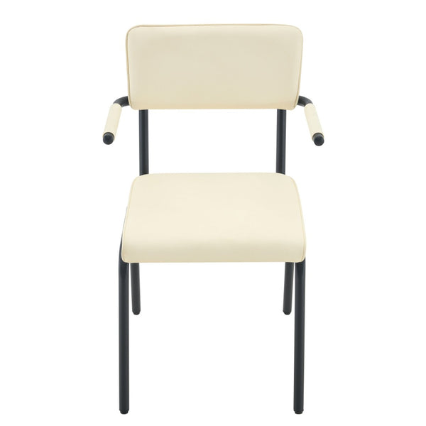 English Elm Dining Chairs Set of 2 Velvet Upholstered with Hangable Arms and Metal Legs W3493P449279