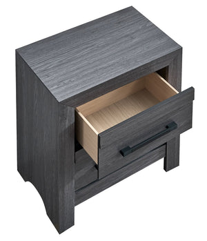 English Elm Rustica Modern Gray Laminate Nightstand with Dovetail Drawer and Architectural Facade B078P473033