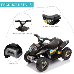English Elm Aosom Toddler Electric Atv Quad Ride on with Steel Frame and Forward Reverse Controls W2225P200722