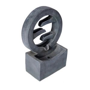English Elm 26.77"h Gray Polyresin Tiered Cascading Outdoor Fountain with Warm Led Patio Accent N765P355054G