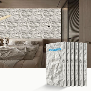 English Elm 3d Faux Stone Pu Wall Panels Set Lightweight Flame Resistant Architectural Accent White Marble W347P419794
