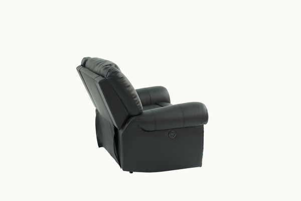 English Elm Modern Oversized Manual Recliner Chair Glider in Bonded Leather with Nailhead Trim and Plush Support Black 41 L x 31 W x 27 H B011P205581