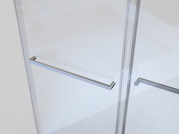English Elm 56 Inch Frameless Double Sliding Shower Door 10mm Tempered Glass Soft Close Chrome W1573126518