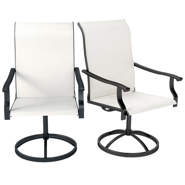 English Elm Outsunny Swivel Patio Dining Chairs Set of 2 with Breathable Mesh and Steel Frame W2225P485548