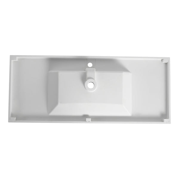 English Elm 48" Gloss White Resin Sink - 51.2" x22.8" x8.7" Durable Modern Top-Mount Basin, Long-Lasting Finish W999P194855