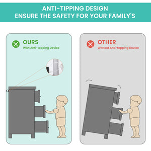 English Elm Modern Antique-Style 3-Drawer Chest with Gold Frame Knobs, Waterproof MDF, Anti-Tip Safety Design White W1668P162671