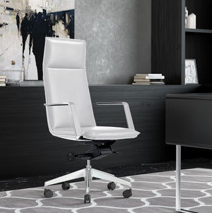 Vig Furniture Modrest Gorsky - Stylish White Vegan Leather High Back Executive Office Chair With Custom Features White  Vgfua1819-wht-oc