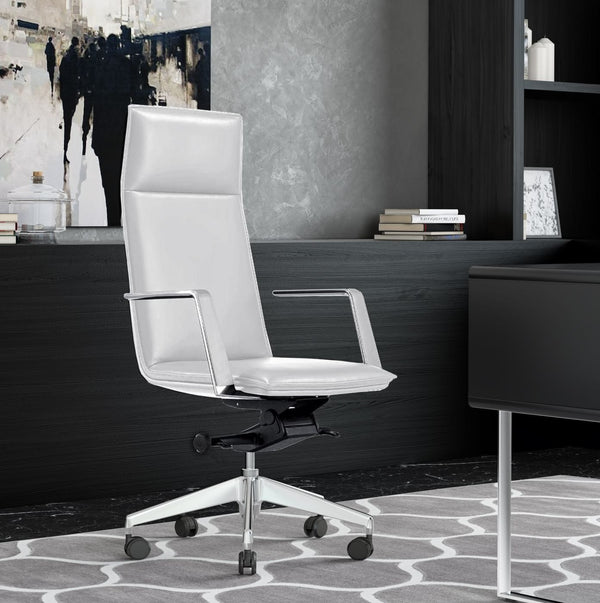 Vig Furniture Modrest Gorsky - Stylish White Vegan Leather High Back Executive Office Chair With Custom Features White  Vgfua1819-wht-oc