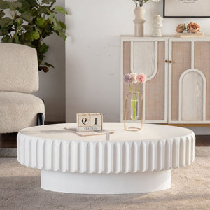 English Elm Fluted Lift Top Storage Coffee Table with Hidden Interior for Modern Living Rooms W3081P389043