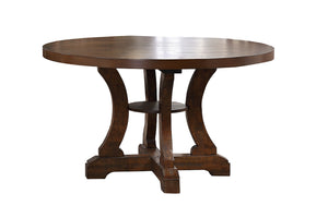 English Elm Oak 54" Round Dining Table Distressed Painted Wood Finish, Elegant Comfortable Upholstered Chairs-Friendly Design B011P290171